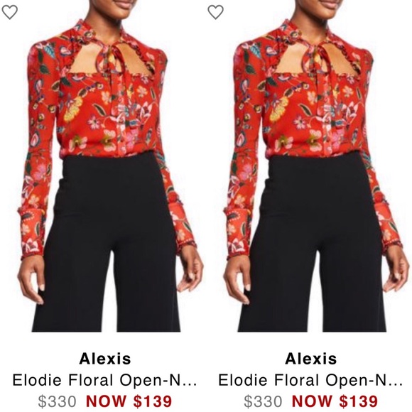 Alexis red floral blouse - Picture 1 of 1